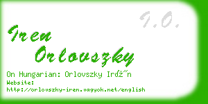 iren orlovszky business card